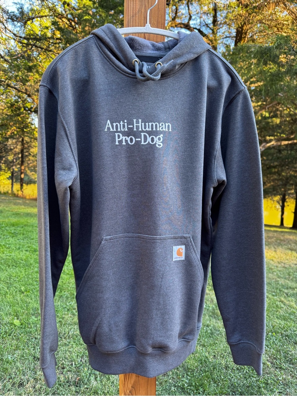 Carhartt Hoodie Anti Human Pro Dog Grey Small NWOT
